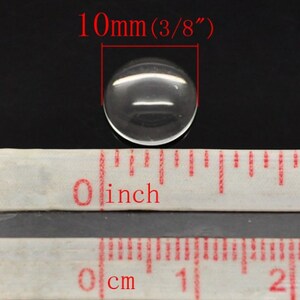 10 Flat Round Clear Glass Cabochons 8mm, 10mm, 12mm, 14mm, 16mm, 18mm or 20mm for jewelry making image 4