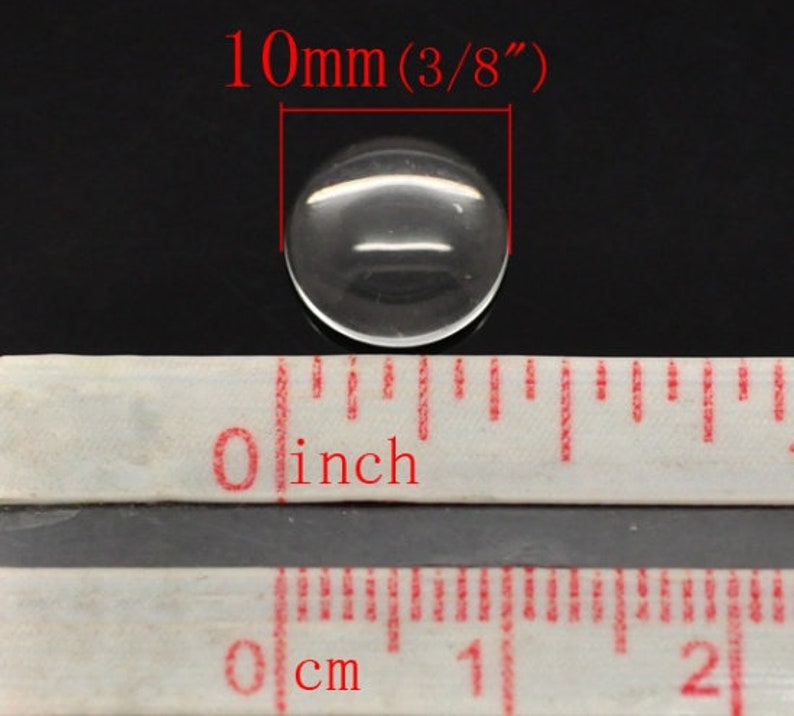 10 Flat Round Clear Glass Cabochons 8mm, 10mm, 12mm, 14mm, 16mm, 18mm or 20mm for jewelry making image 4