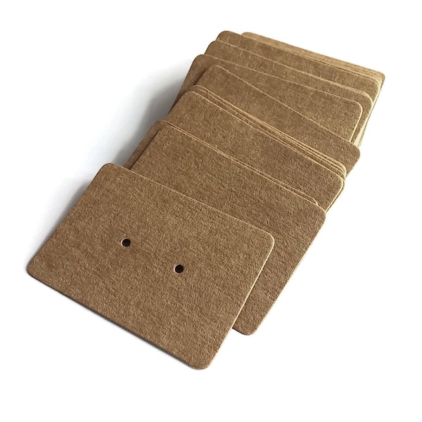 Kraft Paper Ear Studs Hang Tag Jewelry Display Card Earring - 2 inches blank rectangular cards