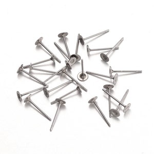 Stainless steel earring post hypoallergenic 12mm x 4mm stud earrings