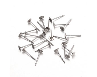 Stainless steel earring post hypoallergenic 12mm x 4mm stud earrings