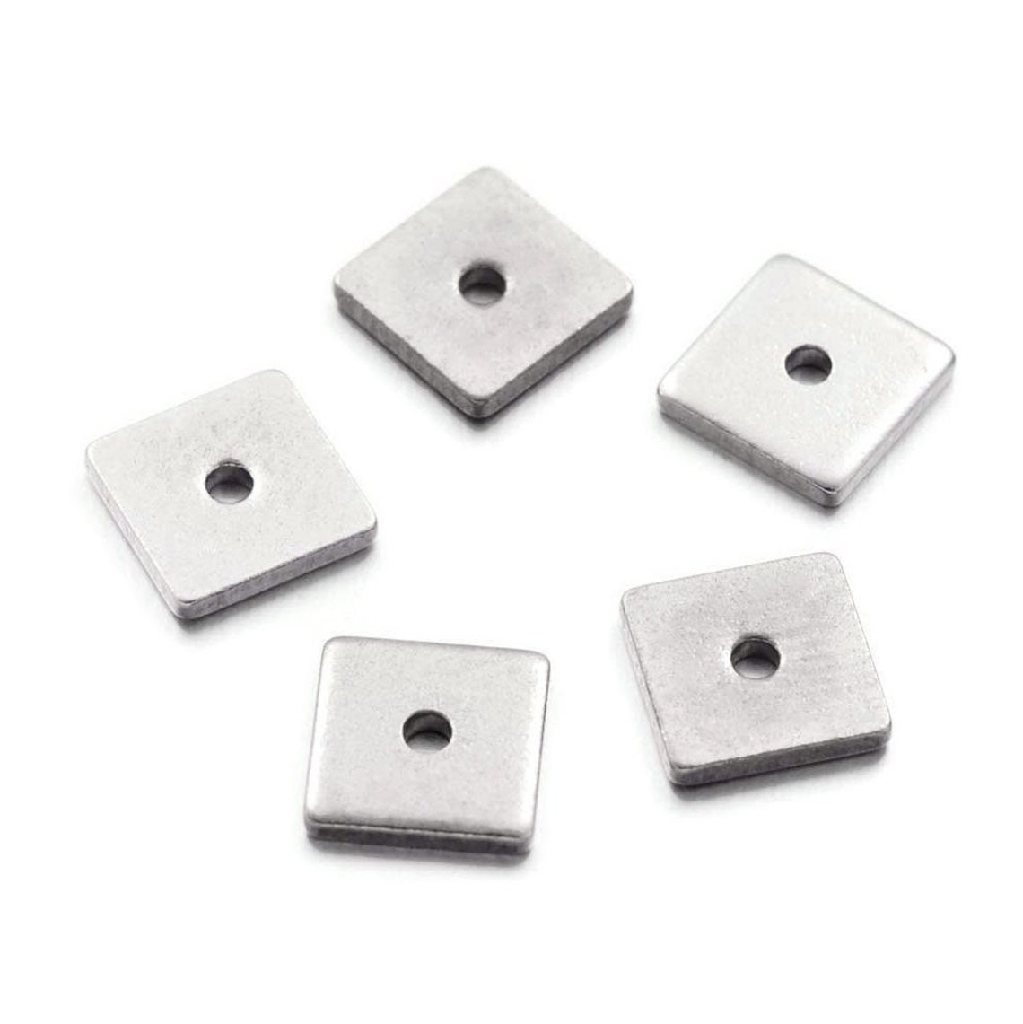 10 Stainless Steel Square Spacer Beads 6 or 8mm Etsy