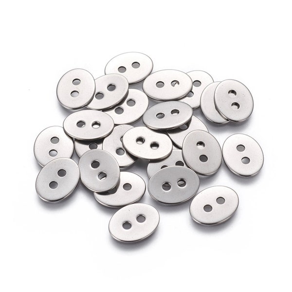 Boutons ovales en acier inoxydable 14mm ou 17mm