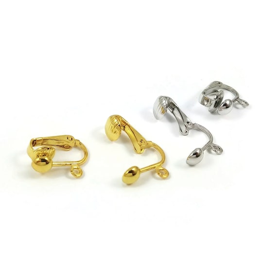 Ball Clip on Earring Findings With Loop, Hypoallergenic Nickel Free Jewelry  Making Supplies 