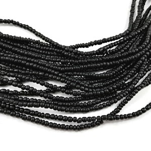 Tiny black coconut beads 2-3mm