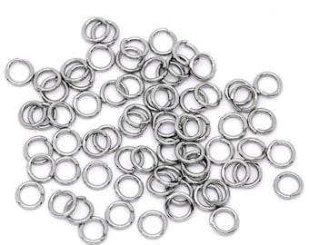 Stainless steel jump rings, 20 Gauge, Hypoallergenic silver jumpring 4mm, 5mm, 6mm, 7mm