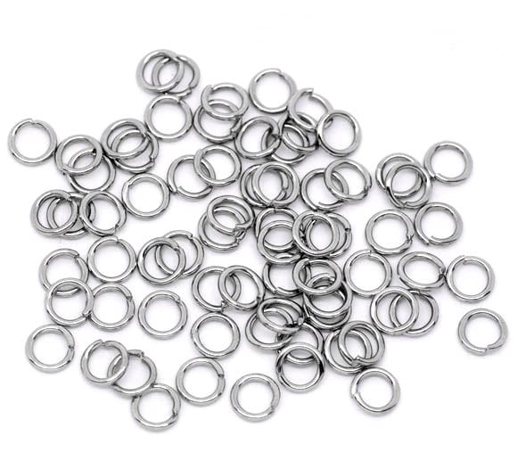 10pcs 925 Sterling Silver Closed Jump Ring, 8mm, 0.8mm (20guage) (007909015)
