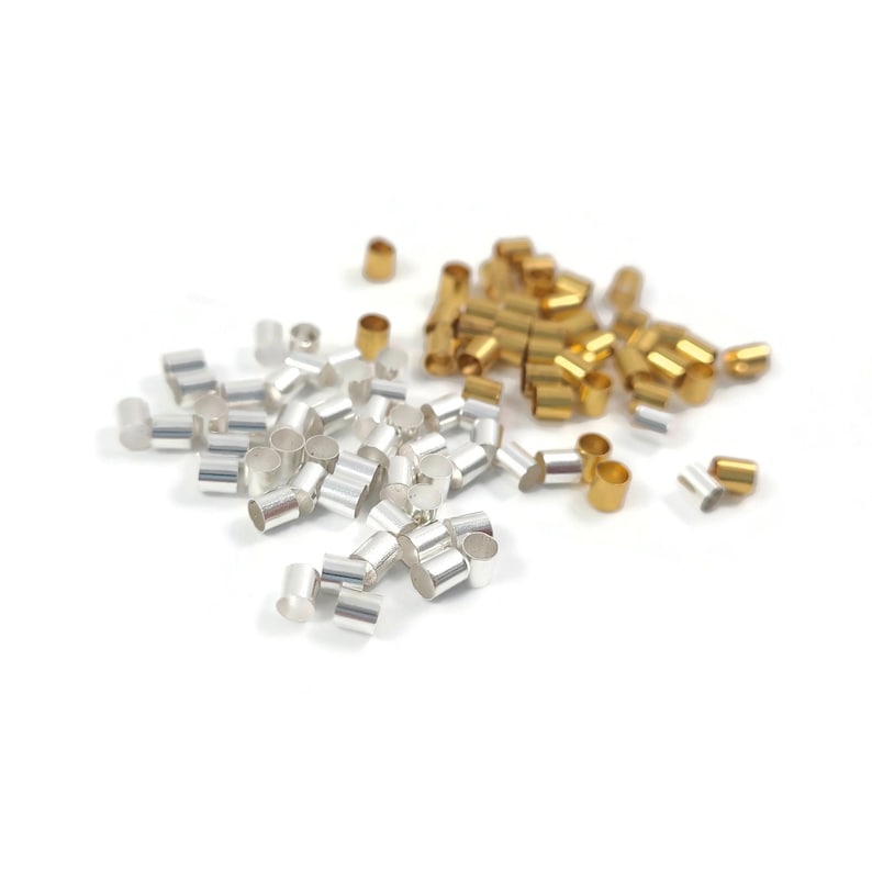 3mm crimp tube beads Nickel, lead, and cadmium free Hypoallergenic jewelry making findings image 1