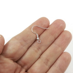 50 Grade A Silver Plated Iron Earring hooks - Nickel free, lead free and cadmium free earwire Side loop