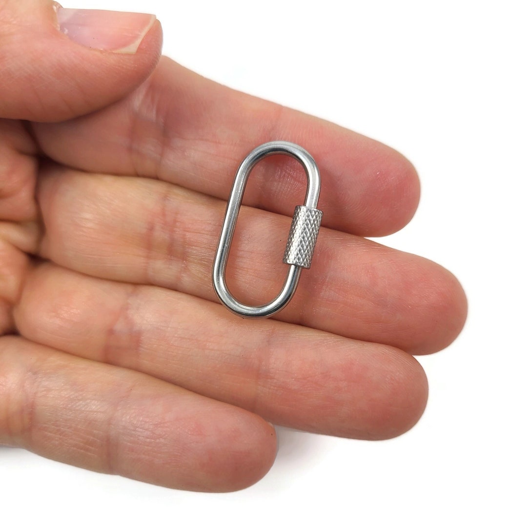 Stainless Steel Carabiner, Cute Little Clasp, Charm or Connector
