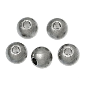 20 Stainless Steel Beads 6mm