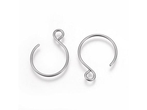 10pcs Stainless Steel round earring hooks Hypoallergenic tarnish free jewelry bulk findings