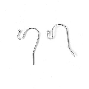 Stainless steel ear wire hooks 50 pcs (25 pairs) Hypoallergenic 22mm image 2