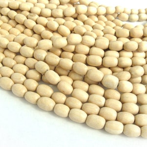 Large Wooden Beads Oval Whitewood Beads 10x15mm image 3