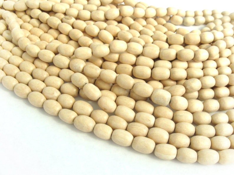 Large Wooden Beads Oval Whitewood Beads 10x15mm image 3
