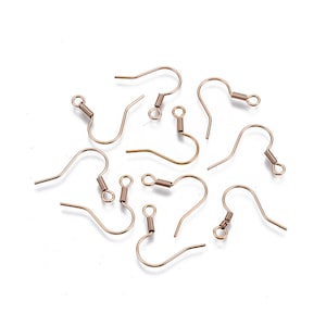 Rose gold stainless steel french earring hooks 10 pcs - Nickel free, lead free and cadmium free earwire