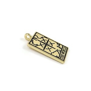 Tarot card charm, Gold, Silver, Necklace making pendant, Sun, Moon, Star, World, Fortune image 5