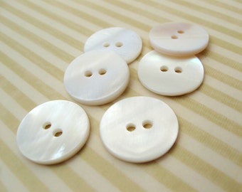 MOP buttons - Mother of Pearl Shell Buttons 20mm - set of 6 eco friendly natural buttons