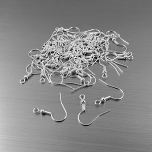 50 Grade A Silver Plated Iron Earring hooks - Nickel free, lead free and cadmium free earwire image 5