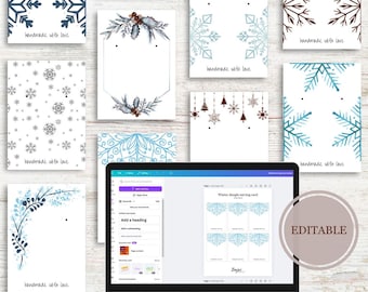 Winter Snowflake Earring Cards: Printable Jewelry Display Template