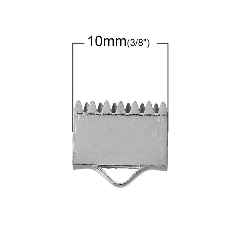 10 pcs Stainless steel ribbon ends 7 10 or 13mm