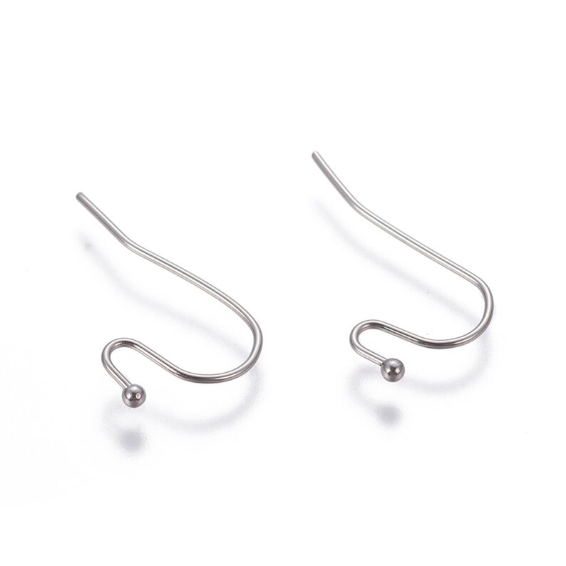 Stainless steel ear wire hooks 50 pcs (25 pairs) Hypoallergenic 22mm image 4