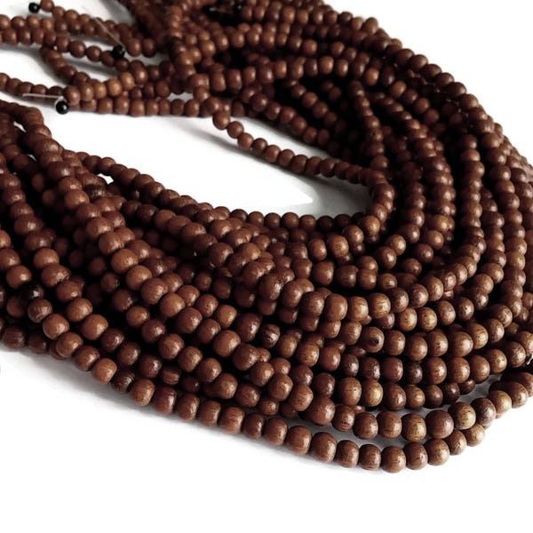 Bayong wood beads, 85 exotic wood beads 4-5mm