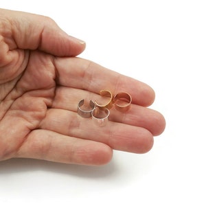 2 Ear cuff with hole, Stainless steel earring findings, Clip on findings for jewelry making, Silver, Gold, Rose gold image 9