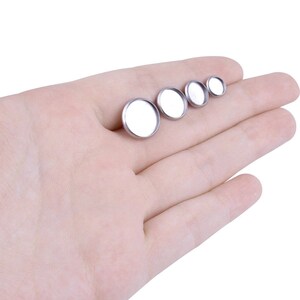 10 Stainless steel ear stud cabochon settings - fits 6, 8, 10 or 12mm cabochons image 4