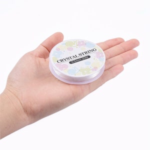 Elastic stretch cord, Stretchy string for bracelets, 0.5mm 0.6mm 0.8mm 1mm, Clear and black beading thread image 3