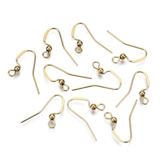 18K Gold Plated French Earring Hooks - 304 Surgical Stainless