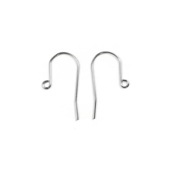 Solid Sterling Silver Earring Hook 925 Silver Earring Wire Findings (20mm)  G30005