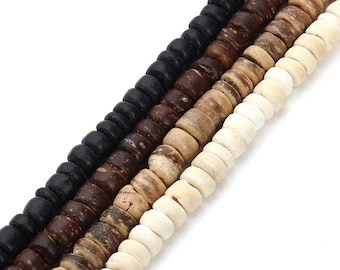 Coconut Wood Beads 5mm - 1 strand 38cm (15")