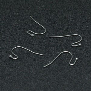 Stainless steel ear wire hooks 50 pcs (25 pairs) Hypoallergenic 22mm image 5