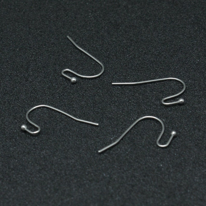Stainless steel ear wire hooks 50 pcs (25 pairs) Hypoallergenic 22mm image 5