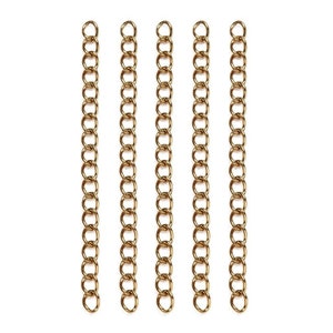 10 Gold stainless steel extender chains - Bracelet or necklace extender 50mm - Jewelry making supplies