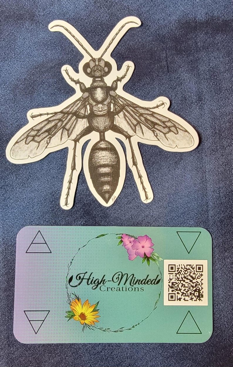Wesp Sticker Handmade Golden Digger Wasp Dot Work Vinyl Waterproof Sticker - Etsy