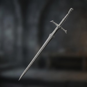 Espada medieval de Kylo Ren STL, archivo de impresión 3D de espada larga de caballero caído a escala 1:1, accesorio de cosplay de sable de luz de fantasía, modelo 3D de hoja inspirada en los Sith