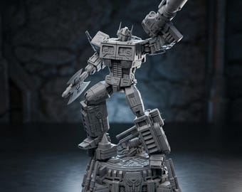 Titan Mech STL File 3D Print Model, Robot Warrior Figure STL, Sci Fi Mecha Printable Model, Detailed Mechanical Sculpture STL