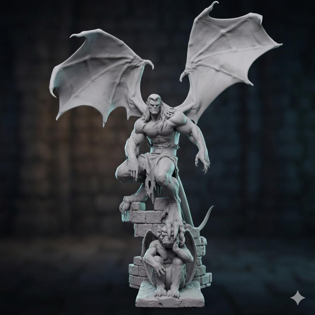 Goliath Gargoyles STL, Manhattan Clan Leader 3D Print File, Gothic ...