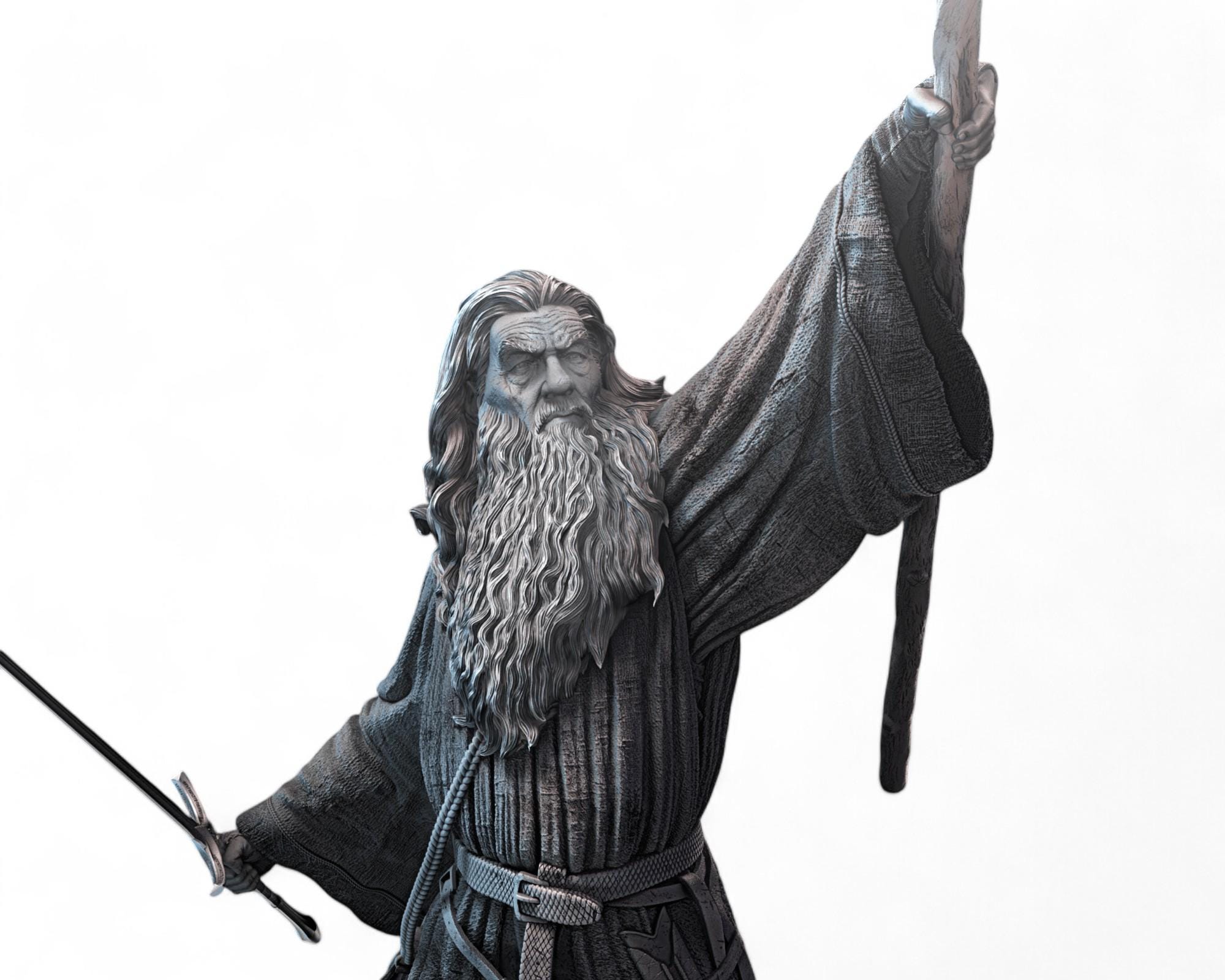 Gandalf Statue STL File | Lord of the Rings Wizard 3D Print