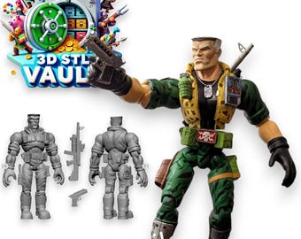 Major Chip Hazard STL Bundle | Fully Articulated Small Soldiers Statue 3D Print Files for Resin & FDM | 10 Inch Collectible Model