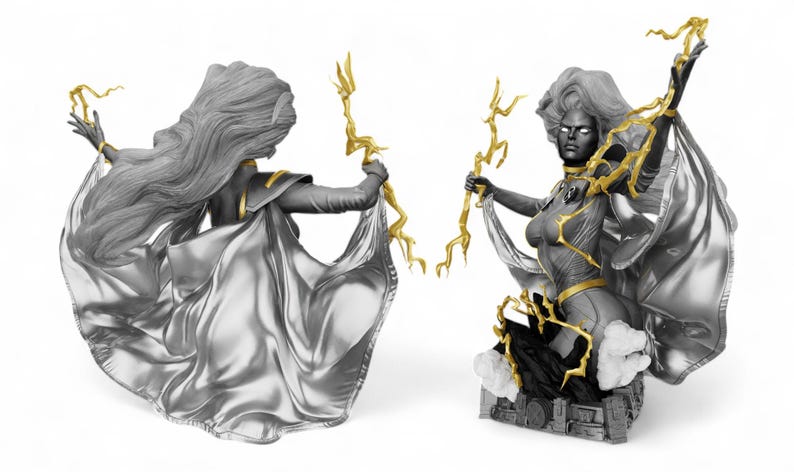 Storm (X-men), figurine impression 3D résine 18cm (non peint