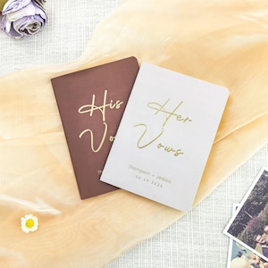 Gold Foil Vow Booklets, Personalized Wedding Vow Book, His and Her Vow books, Wedding Vow Books, Luxury Vow Books