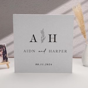 Linen Photo Album, wedding guest book, personalized wedding guestbook, Wedding Anniversary Gift, Personalised Linen Wedding Photo Album