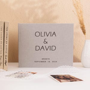 Simple Wedding Guest Book, Linen Wedding Guest Book, Printed Guestbook, Modern Guest Book, Personalised Guest Book, Unique Wedding Guestbook