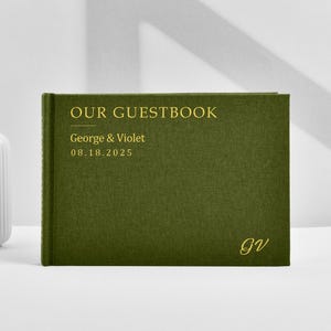 Linnen polaroid-gastenboek, gepersonaliseerd trouwfotoalbum, uniek huwelijksfeest of jubileumcadeau