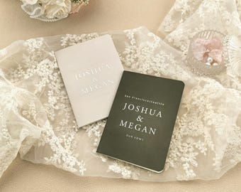 Custom Wedding Vow Books Set | Gold Foil, Keepsake Gift