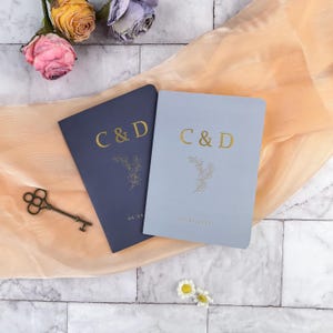 Custom Gold Foil Vow Books, Wedding Vow Books, Wedding Vow Booklets Set, His/Her Vow books, Bridal Shower Gift, Wedding gift, Couples Books