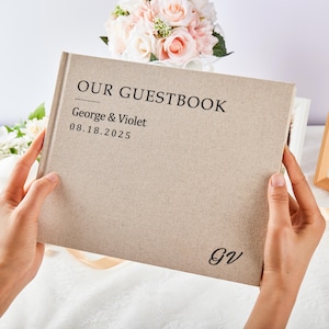 Libro de visitas de boda personalizado, álbum de fotos Polaroid de lino, álbum de recortes de compromiso y aniversario, recuerdo de boda, libro de recepción de boda